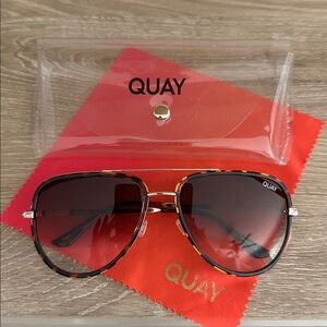 QUAY All In 126 Aviator Sunglasses